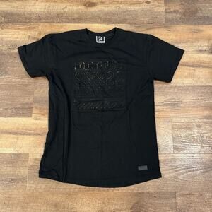 CR-24 Men's Graphic Print Black T-Shirt Size M Streetwear "Dopest 23" Diamonds